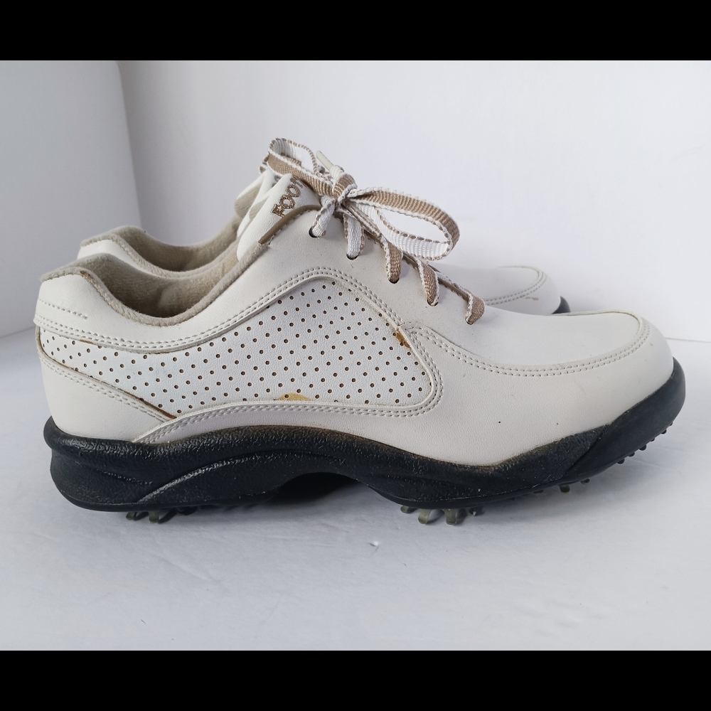 🖤 FootJoy Womens Golf Shoes Spikes White 7 GreenJoys Cleats Athletic Outdoor - Picture 3 of 12